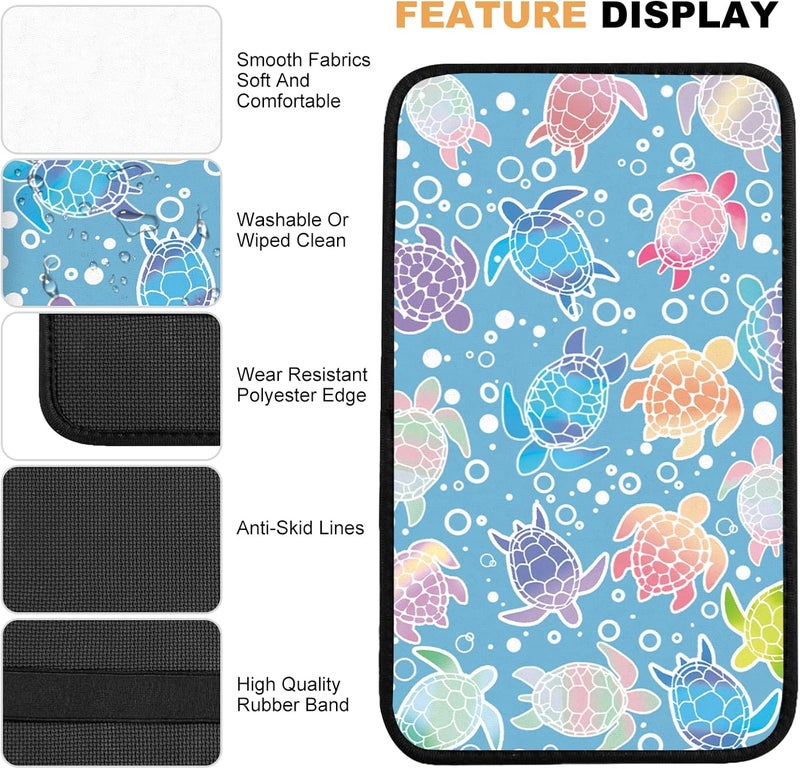 Adastrah Auto Center Console Pad,Sea Turtles 1 Auto Armrest Pad Seat Box Cushion,Armrest Cover Protector for Vehicle SUV Truck Car - Image 5